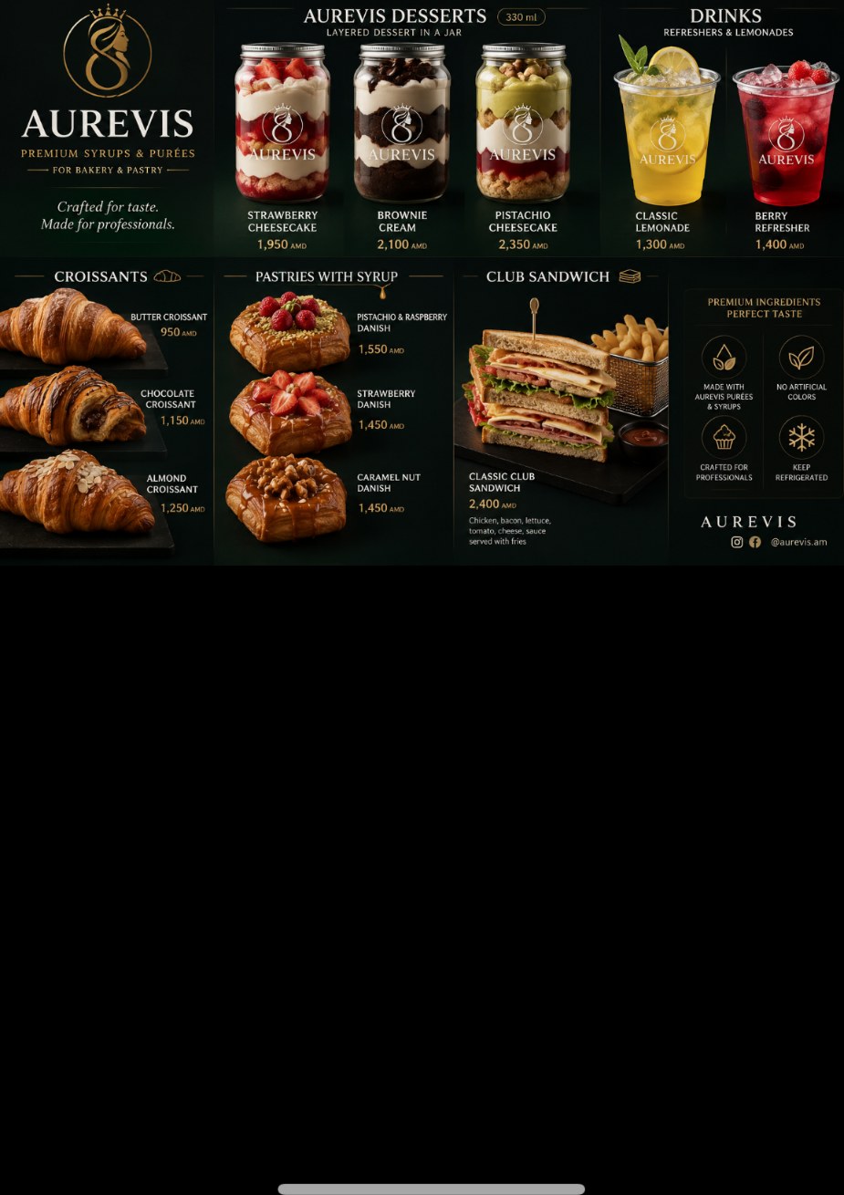 AUREVIS menu